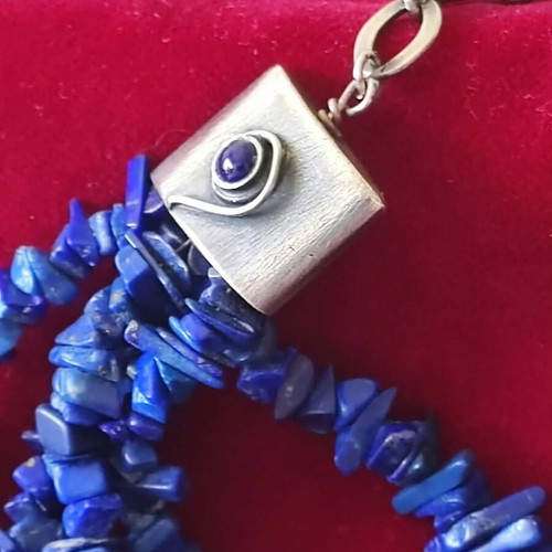 Lapis Lazuli jewelry set with necklace and earrings