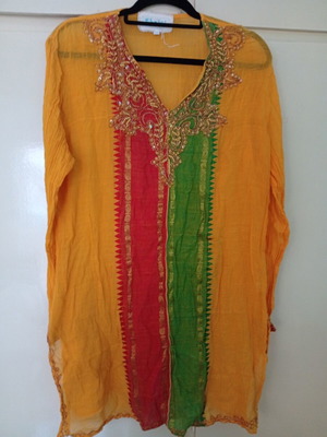 Arachnoufant Caftan embroidered details, used, size M/L, multicolor