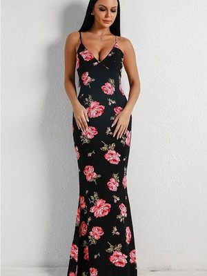 Women Floral Maxi Dress Size XS New