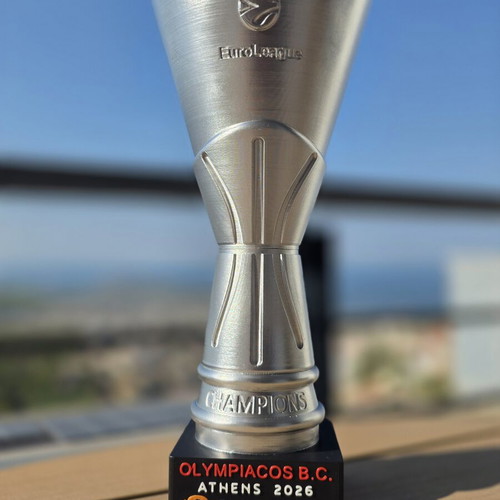 Euroleague Olympiacos Trophy 27 cm with gift keychain
