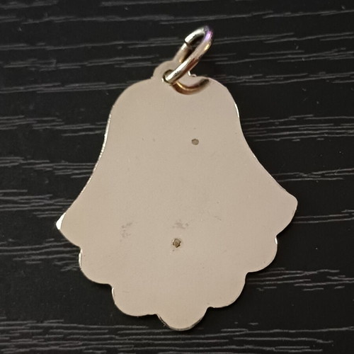 Vintage Orthodox Panagia Vrefokratousa pendant with mother of pearl effect