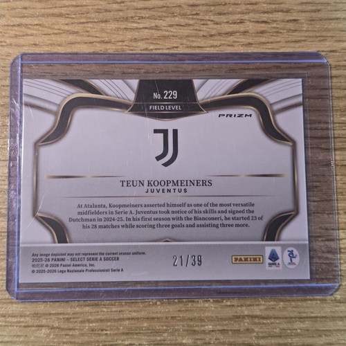 Teun Koopmeiners Field Level Flash Serie A Select 2025-2026 card