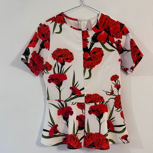 Imperial Italy floral peplum top size S like new