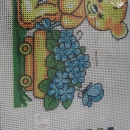 Unstitched embroidery teddy bear