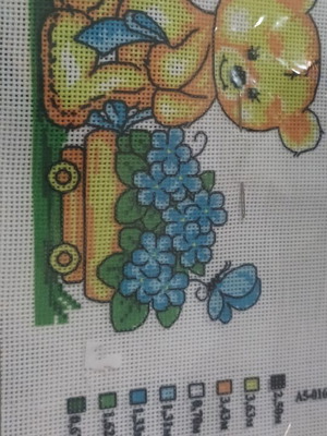 Unstitched embroidery teddy bear