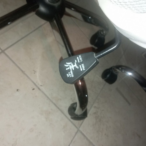 Office chair with height and recline adjustment, fabric needs repair, set of 2