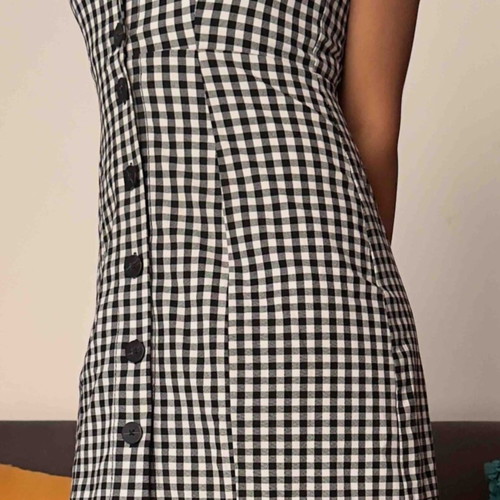 Bershka Gingham Mini Dress like new, black and white