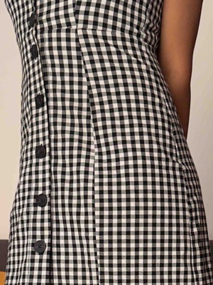 Bershka Gingham Mini Dress like new, black and white