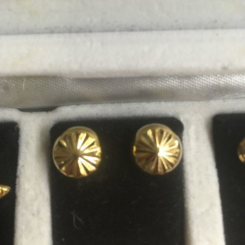 Pierre Cardin earrings set used, vintage, 6 pairs gold-tone