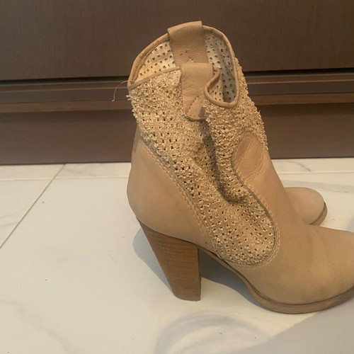 Petridis Shoes leather boots used, beige, size 38