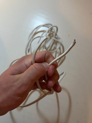 White installation cable wire without plugs