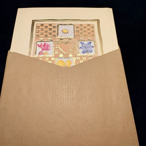 Collectible Art Card "Best Wishes" like new with gold embossed details