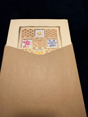 Collectible Art Card "Best Wishes" like new with gold embossed details