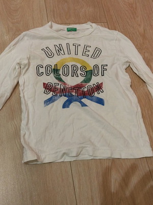 Benetton blouse for girl 6 - 7 years used, white multicolor