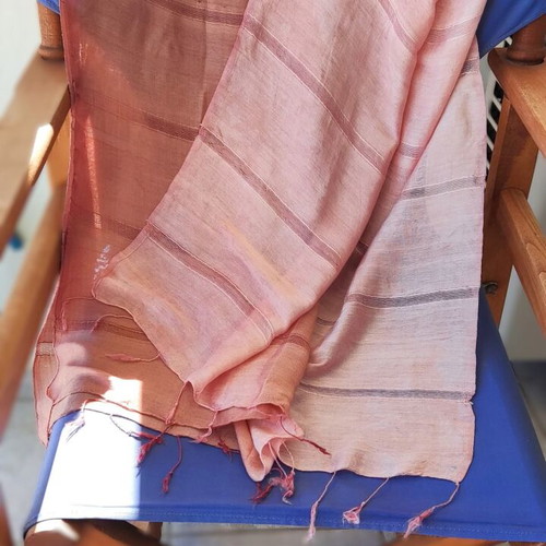 Summer scarf from Florence pink ombre used, 170x60 cm