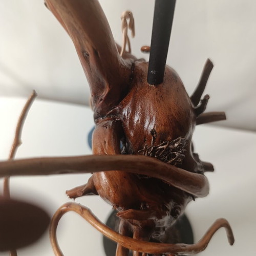 Artisan Tree Root Candle Holder New, Handcrafted Wooden Sculpture