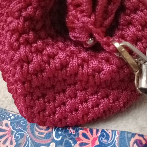Handmade handbag new with metal frame and adjustable strap