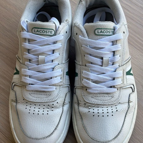 Lacoste sneakers used, white with dark green details, size 44