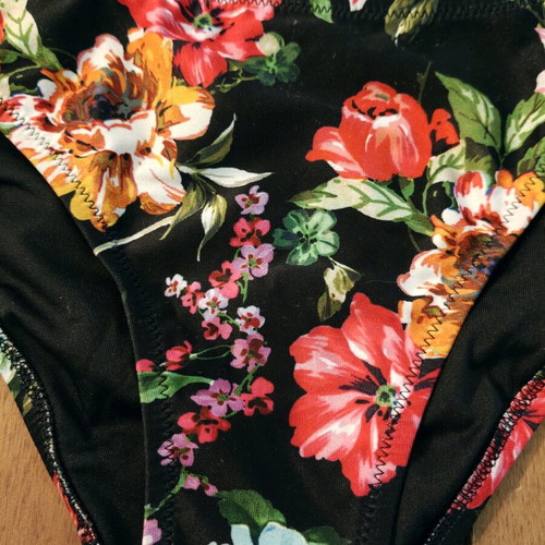 Floral bikini bottom/slip