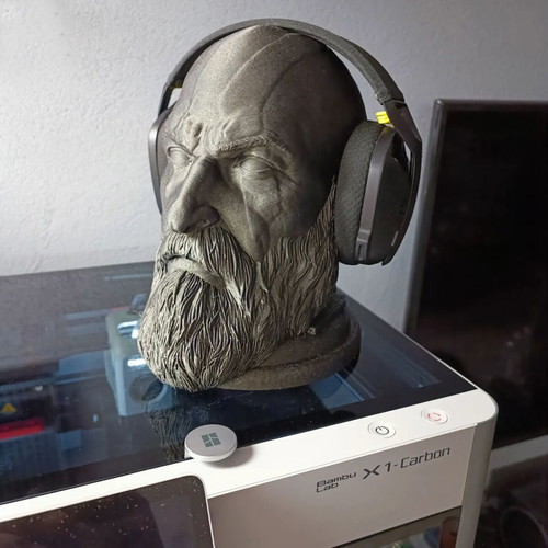 God of War Kratos Head headphone stand made to order