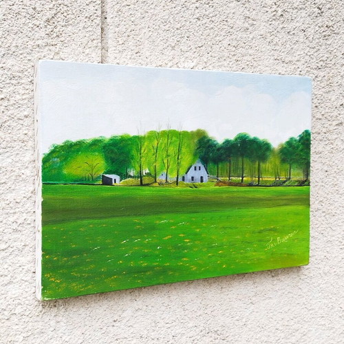 Green Holland original oil painting on canvas like new