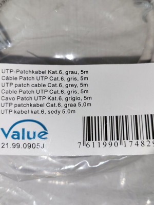 Network cable grey 5m new