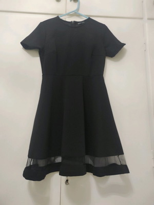 Black flared dress with transparency size Medium, never worn