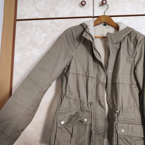 H&M khaki parka jacket size M used