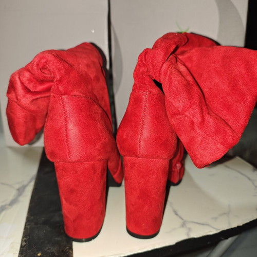 Red boots with heel size 39 new sweat fabric