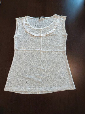 Amitie sleeveless blouse like new, beige, size M