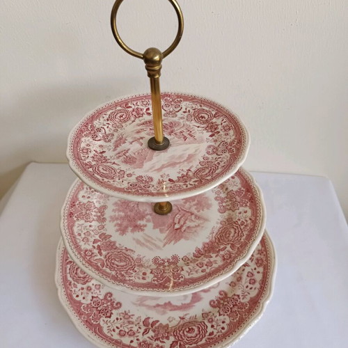 Burgenland three-tier serving platter used, porcelain