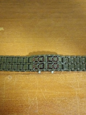 FCUK men's chain watch with second hand and alarm like new, black