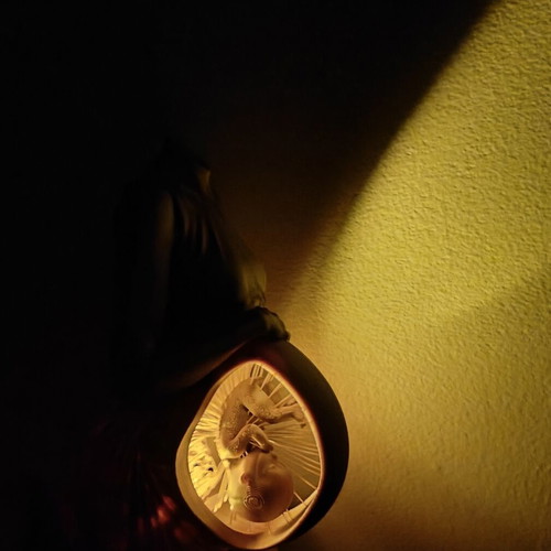 Surreal Decorative Sculpture / Lamp "Woman & Embryo"