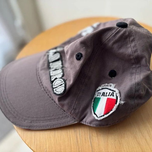 Jockey hat used, cotton, size M, gray and brown