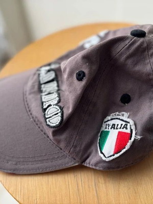 Jockey hat used, cotton, size M, gray and brown