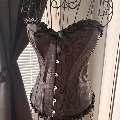 Corset black adjustable size XS to M