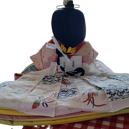 Hina Ningyo Japanese Doll like new, red layered kimono