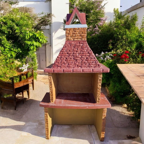Aurelia Large Concrete Barbecue Beige and Brown