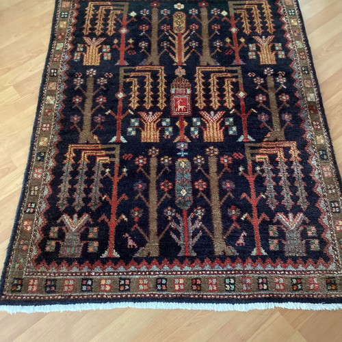 Vintage Lori Tree Motif Rug like new, handwoven wool