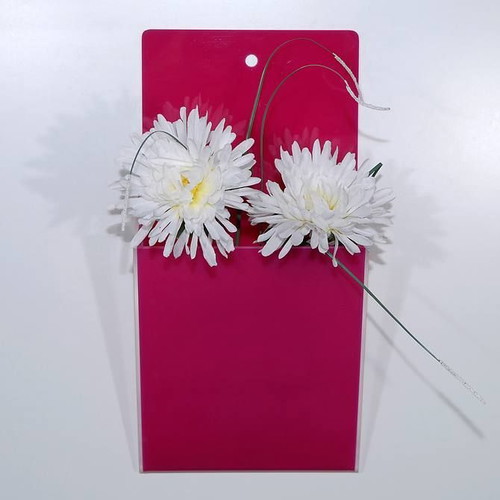 Wall vase for flowers made of plexiglas in various colors