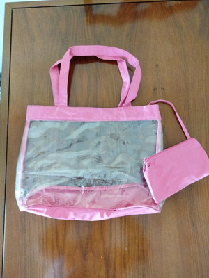 Beach bag used with shoulder wallet pouch