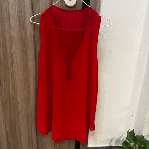 Blouse red with zipper size Large like new