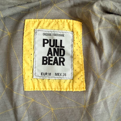 Pull & Bear windbreaker like new, grey and yellow with stain on sleeve