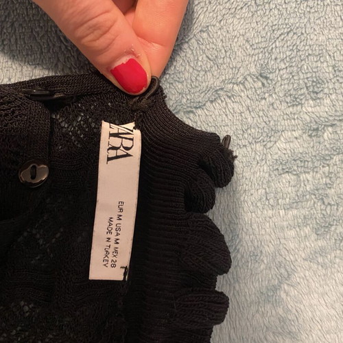 Zara see through top like new, black, size M