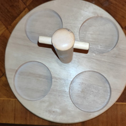Sagaform rotating serving tray with 4 yellow bowls