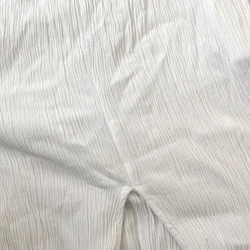 Maxi dress used, textured bodice with patterned lace hem, white, size M