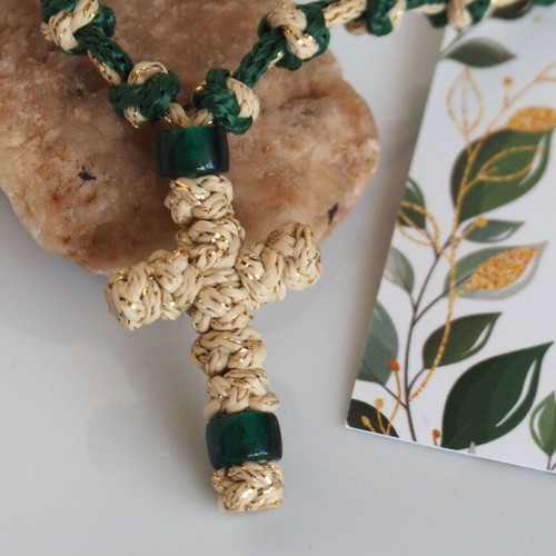 Impressive 33-Knot Komboskini in Green Gold, New