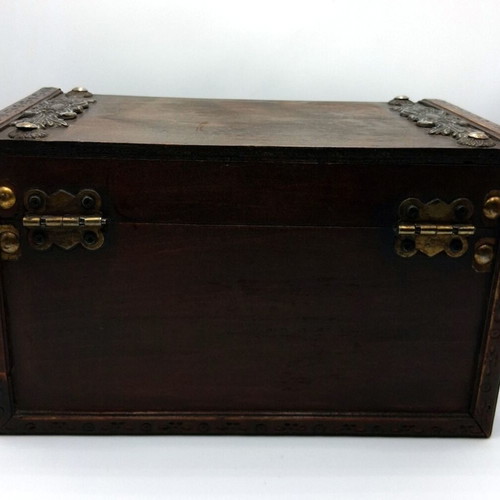 Vintage wooden box with decorative elements like new