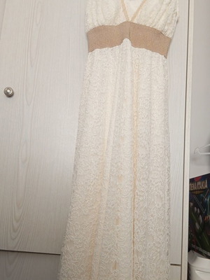 Wedding dress new size M, beige and gold