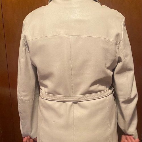 Newton leather jacket like new, white, size 44, spring-autumn